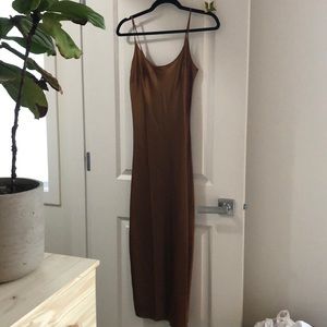 Devi the Label Silk Slip Dress- Gold